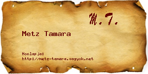 Metz Tamara névjegykártya